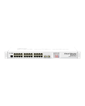Mikrotik WFMKCRS226-24G-2S+RM MikroTik CRS226-24G-2S+RM - 24 Port 2SFP+ Gigabit Yönetilebilir Router Switch ürün görseli 1 - wifidepo
