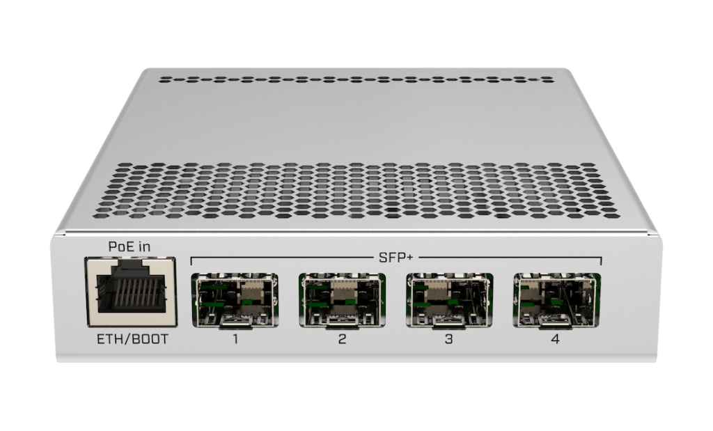 -Mikrotik CRS305-1G-4S+IN 10G Switch, 4× SFP+ Port, Fanless Metal Kasa