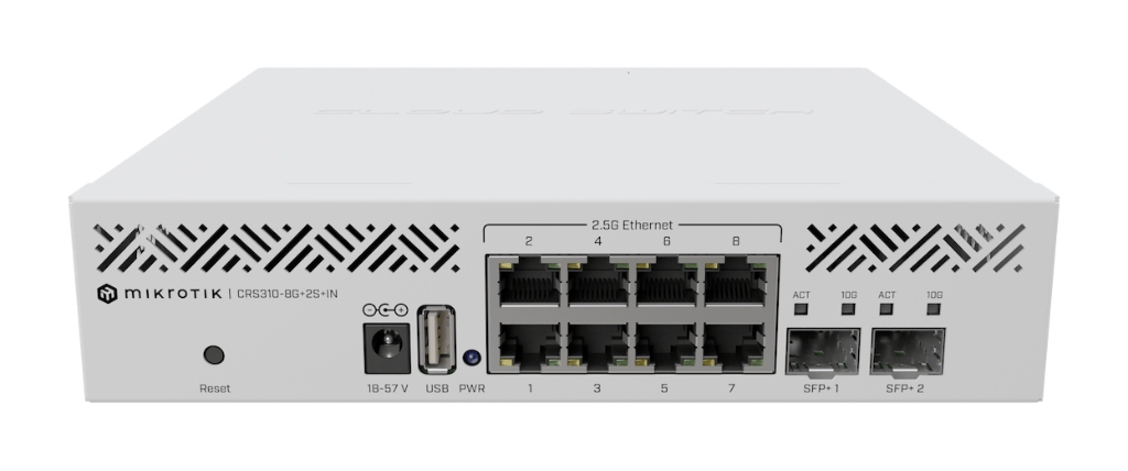 Mikrotik CRS310-8G+2S+IN Mikrotik CRS310-8G+2S+IN 8× 2.5 GbE Switch, 2× SFP+ Uplink Desteği, Yüksek Performans ürün görseli 2 - wifidepo