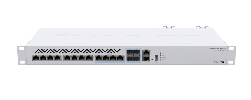 -Mikrotik CRS312-4C+8XG-RM 10G Omurga Switch, 8× 10G RJ45 + 4× 10G COMBO, 120 Gbps