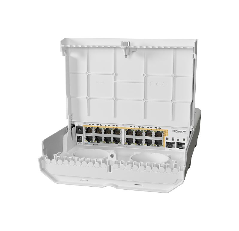 -MikroTik netPower 16P CRS318-16P-2S+OUT Dış Mekan PoE+ Switch