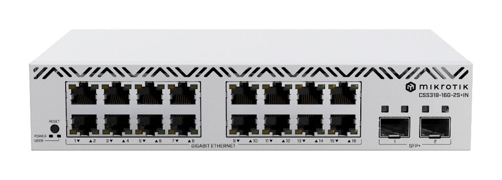 -MikroTik CSS318-16G-2S+IN 16 Port Yönetilebilir Switch