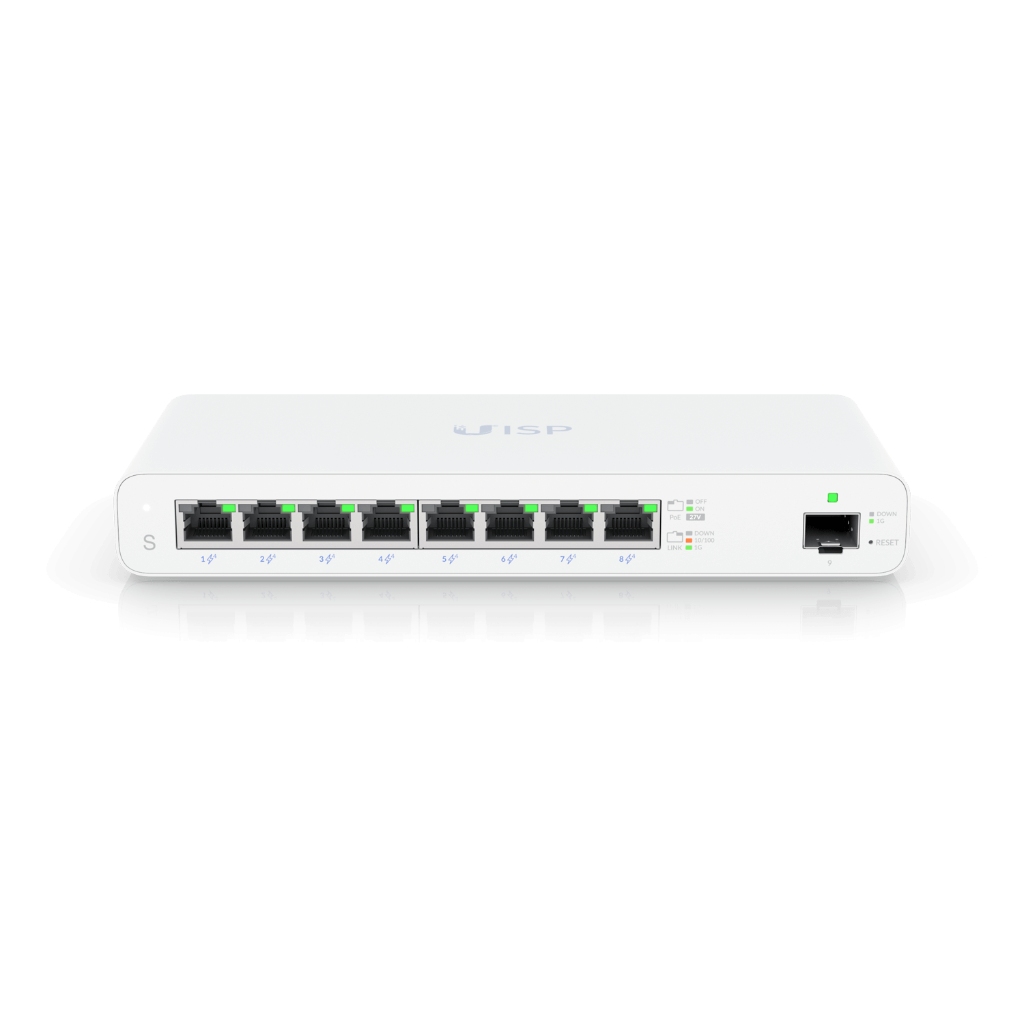 -UBNT UISP-S - UISP Switch 8 Port 24V 110W PoE Yönetilebilir Switch