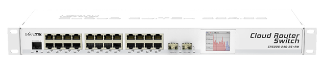 Mikrotik WFMKCRS226-24G-2S+RM MikroTik CRS226-24G-2S+RM - 24 Port 2SFP+ Gigabit Yönetilebilir Router Switch ürün görseli 3 - wifidepo