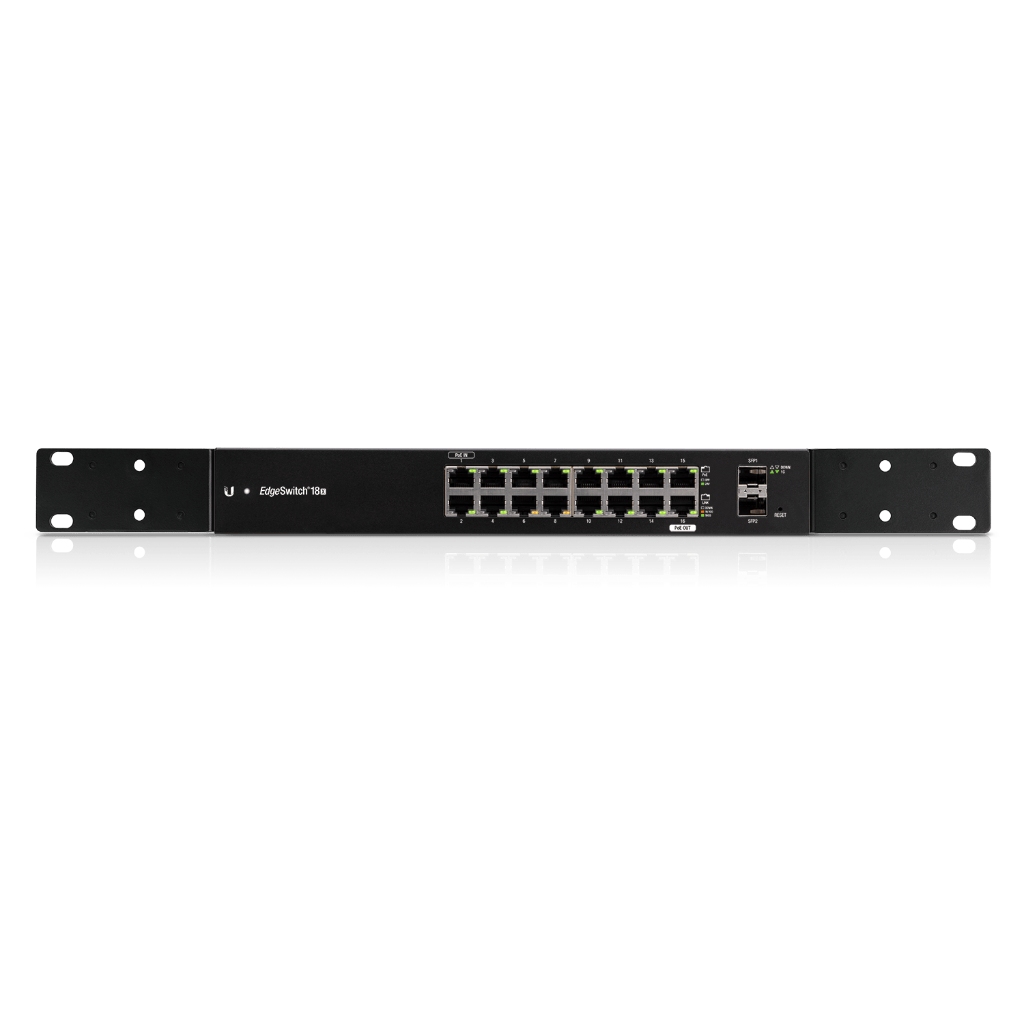 ES-18X-Ubiquiti Networks EdgeSwitch 18X (ES-18X) – 16 Gigabit RJ45, 2 SFP Port, Fanless and Affordable WISP Switch ES-18X-Ubiquiti Networks EdgeSwitch 18X (ES-18X) – 16 Gigabit RJ45, 2 SFP Port, Fanless and Affordable WISP Switch