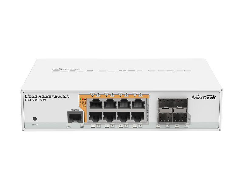 CRS112-8P-4S-IN-MikroTik CRS112-8P-4S-IN with poe-out and with Rouuter Firewall