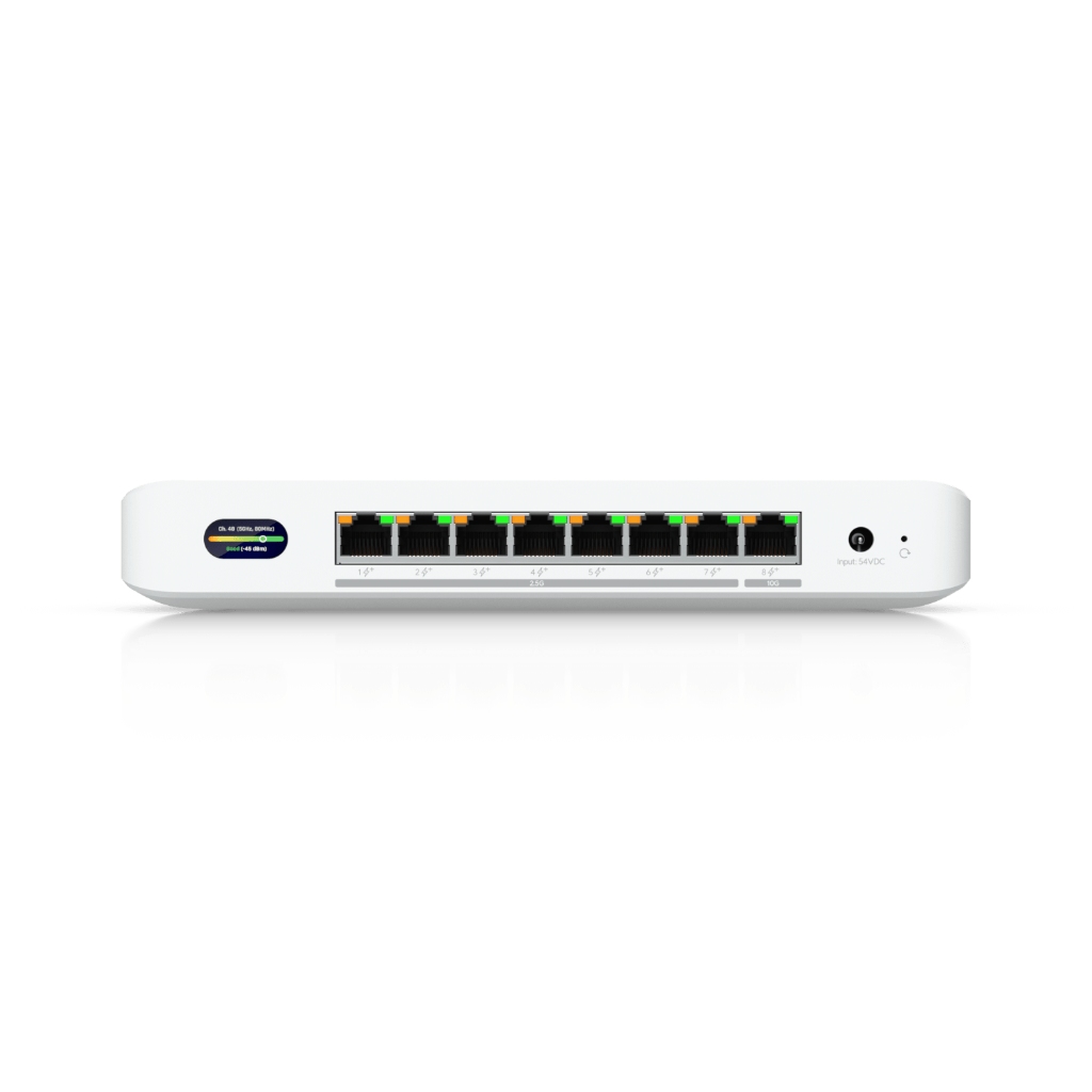 UBNT UDB-Switch UBNT UniFi UDB-Switch - WiFi 7 Uplink’li 10GbE + 2.5GbE 8 Port PoE+ Switch, 0.96” LCM, 6 GHz Ready ürün görseli 3 - wifidepo
