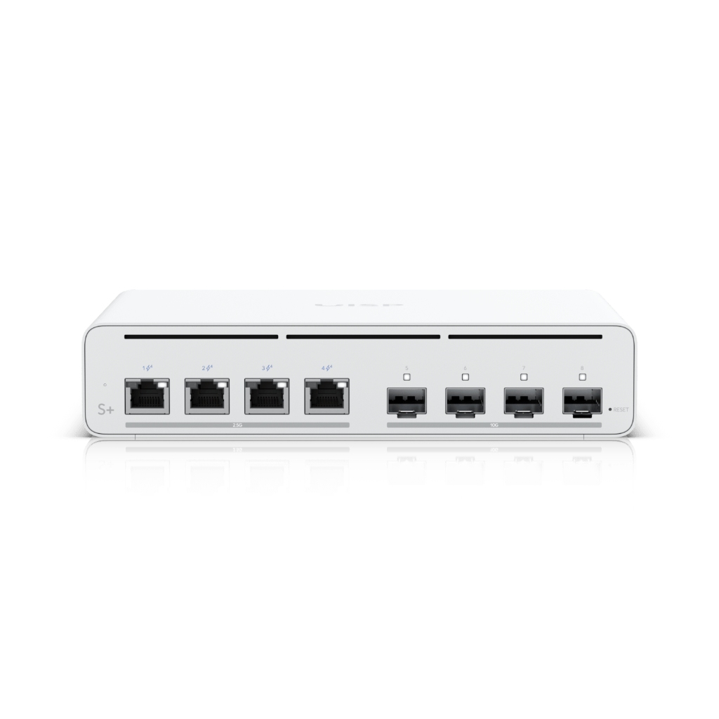 UBNT UISP Switch Plus (UISP-S-Plus) - 4× 2.5 GbE PoE ve 4× 10G SFP+ Portlu, 160W PoE Bütçesiyle ISP Switch urun fotografi